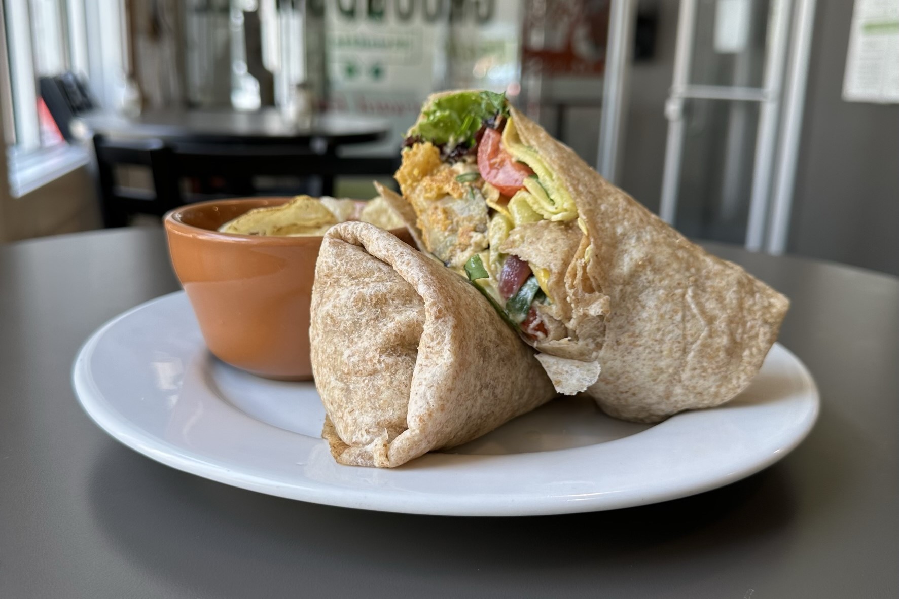 cornmeal fried eggplant wrap