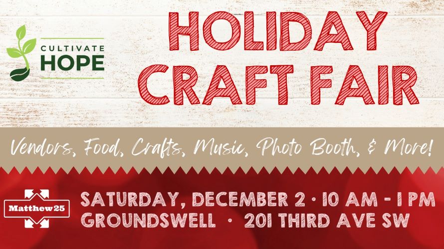 Cultivate Hope Holiday Craft Fair December 2nd