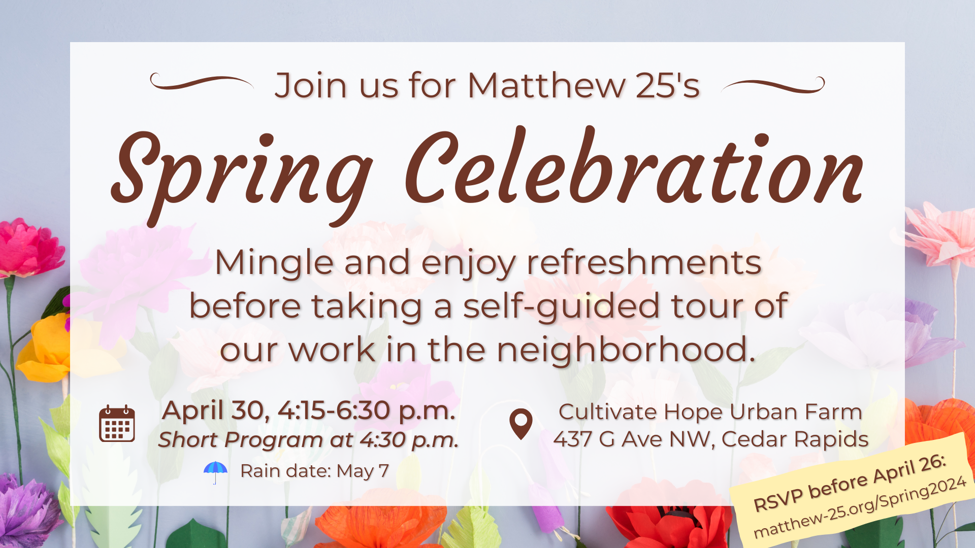 Spring Celebration is April 30th!