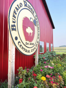 Buffalo Orchard logo on barn