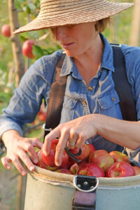Emma with apples